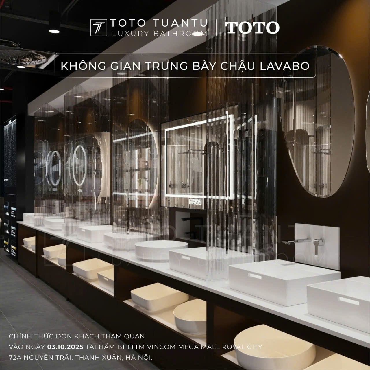 KHÁM PHÁ KHÔNG GIAN TRƯNG BÀY CHẬU LAVABO  TẠI TOTO TUẤN TÚ - ROYAL CITY