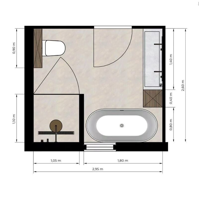 Bản vẽ nhà vệ sinh hiện đại ưu tiên thiết kế tối giản, giấu két nước và bồn cầu liền khối sang trọng