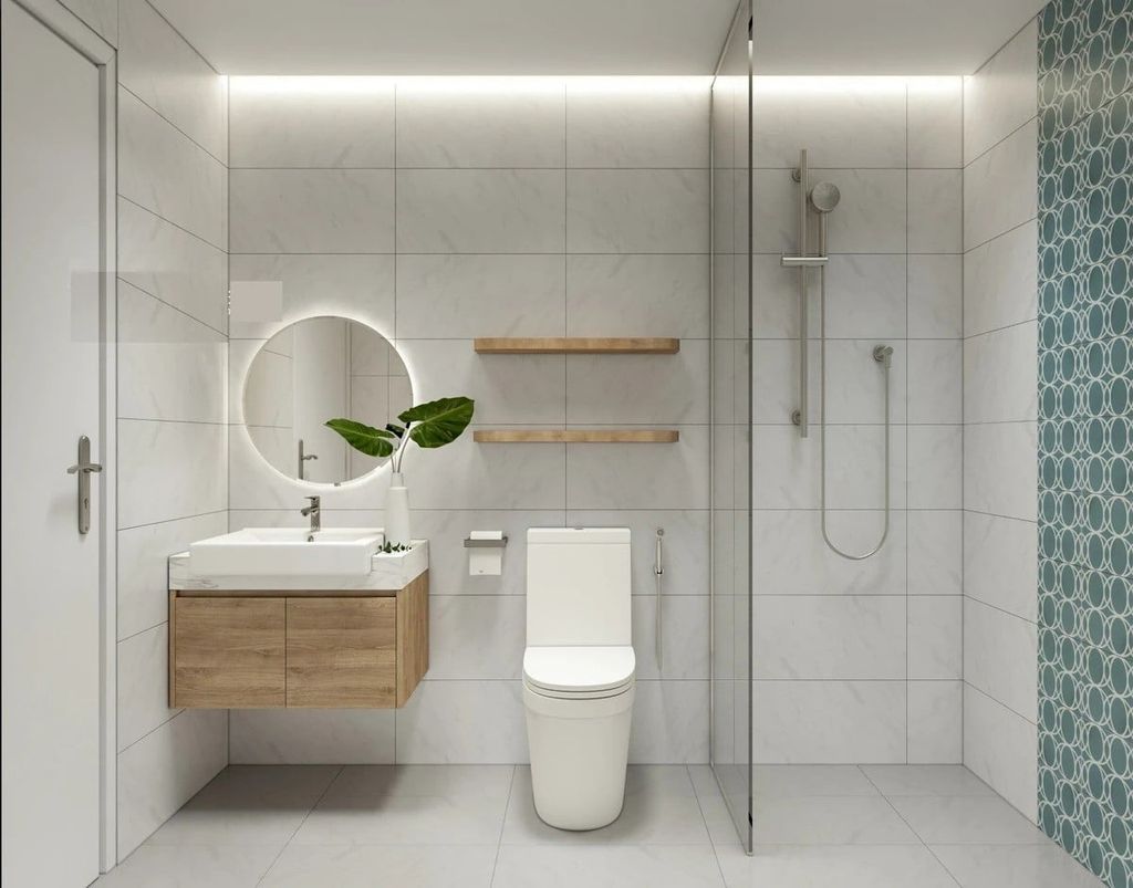 Bố trí nhà vệ sinh diện tích vừa (4m² – 6m²)