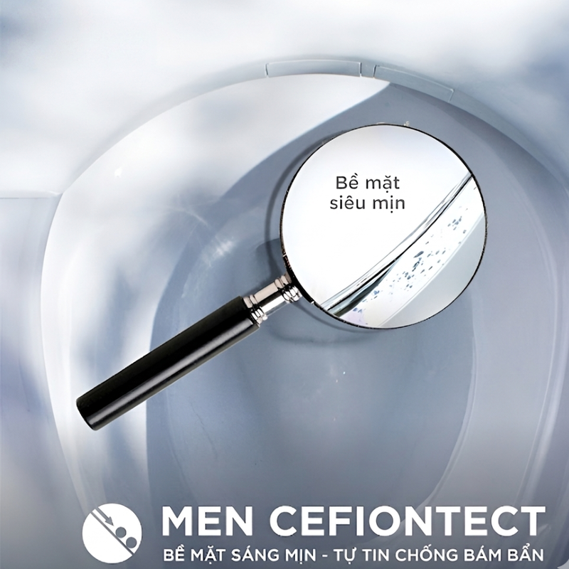 Bồn cao cấp thường sử dụng lớp men CeFiONtect siêu mịn giúp hạn chế vi khuẩn, dễ dàng vệ sinh
