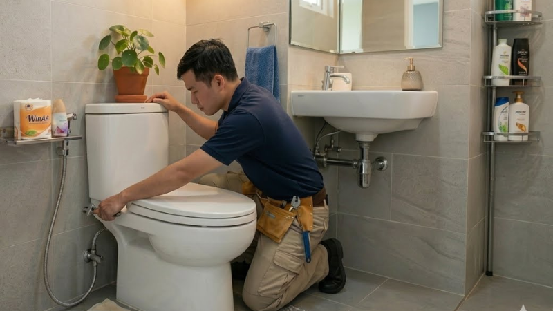 Bồn cầu mini nhỏ gọn, dễ lắp đặt và vệ sinh nhanh chóng