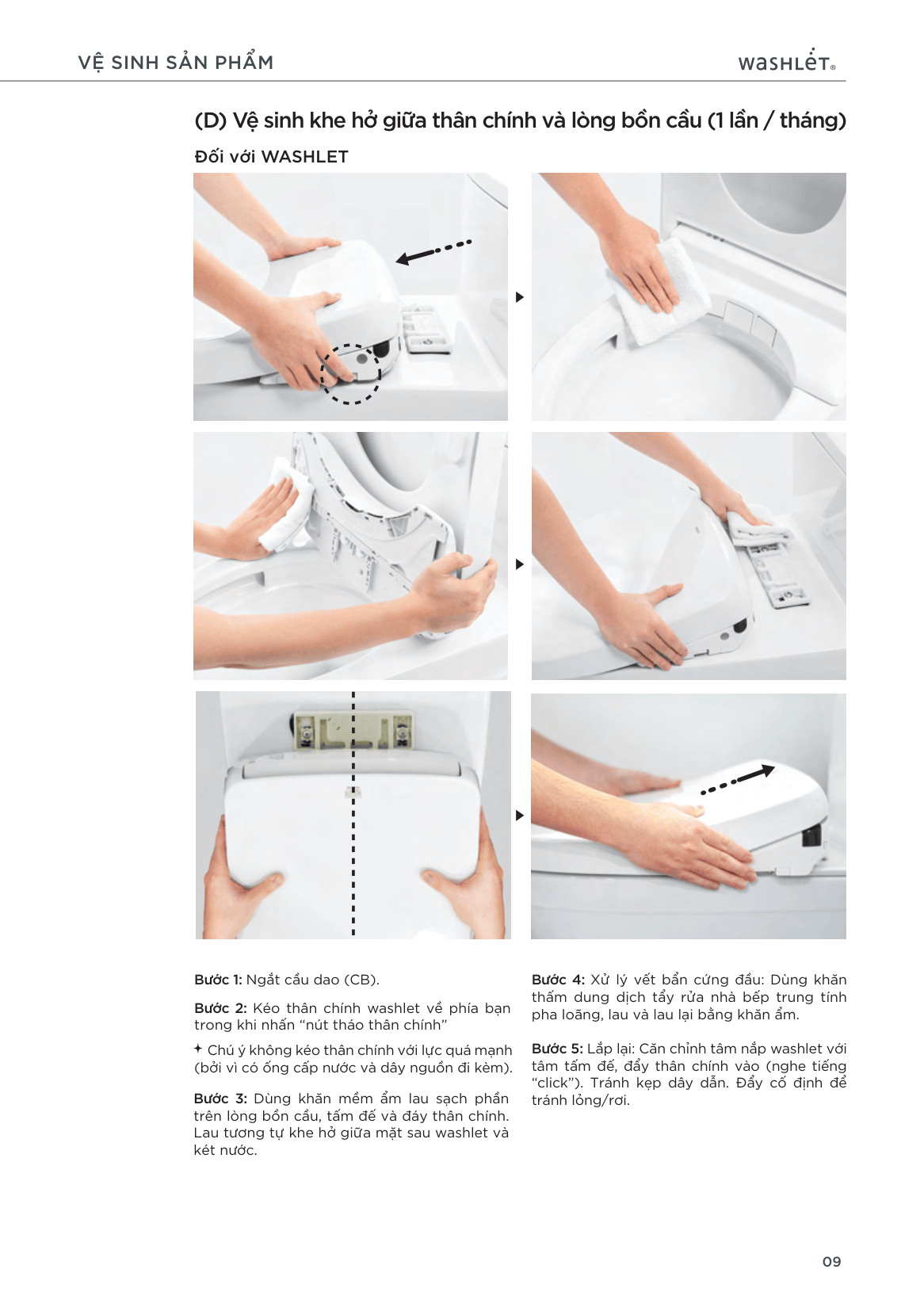 Vệ sinh thân chính Washlet