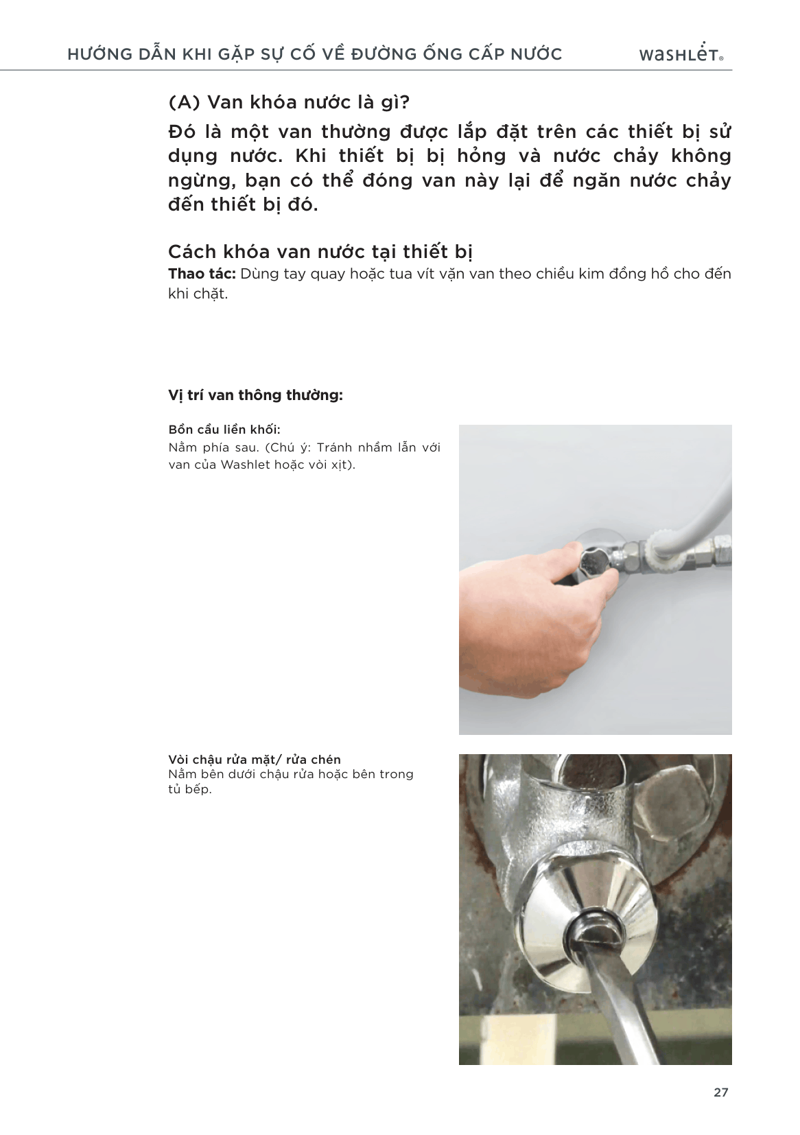 Van khóa nước thiết bị