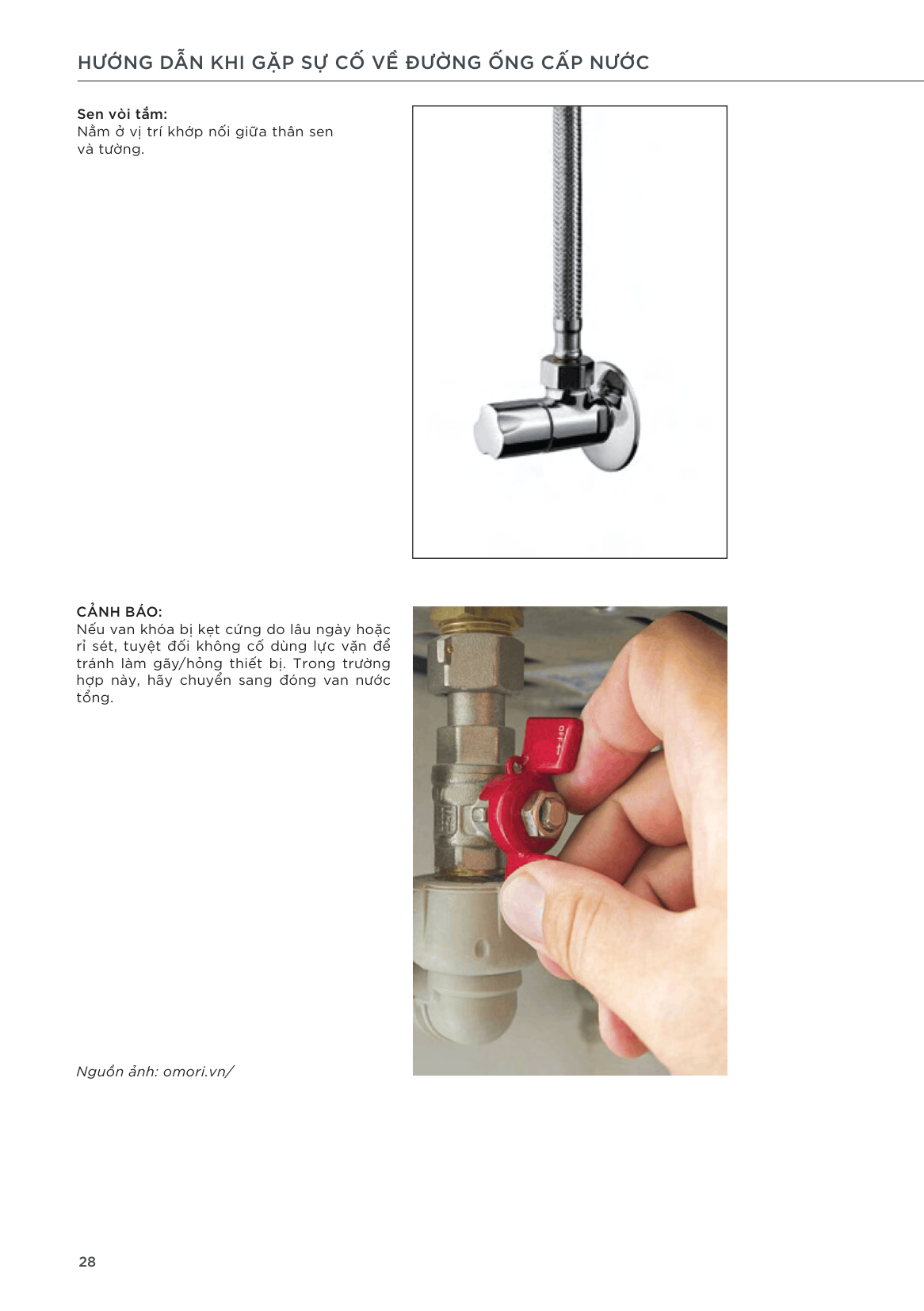 Cách khóa van cấp nước