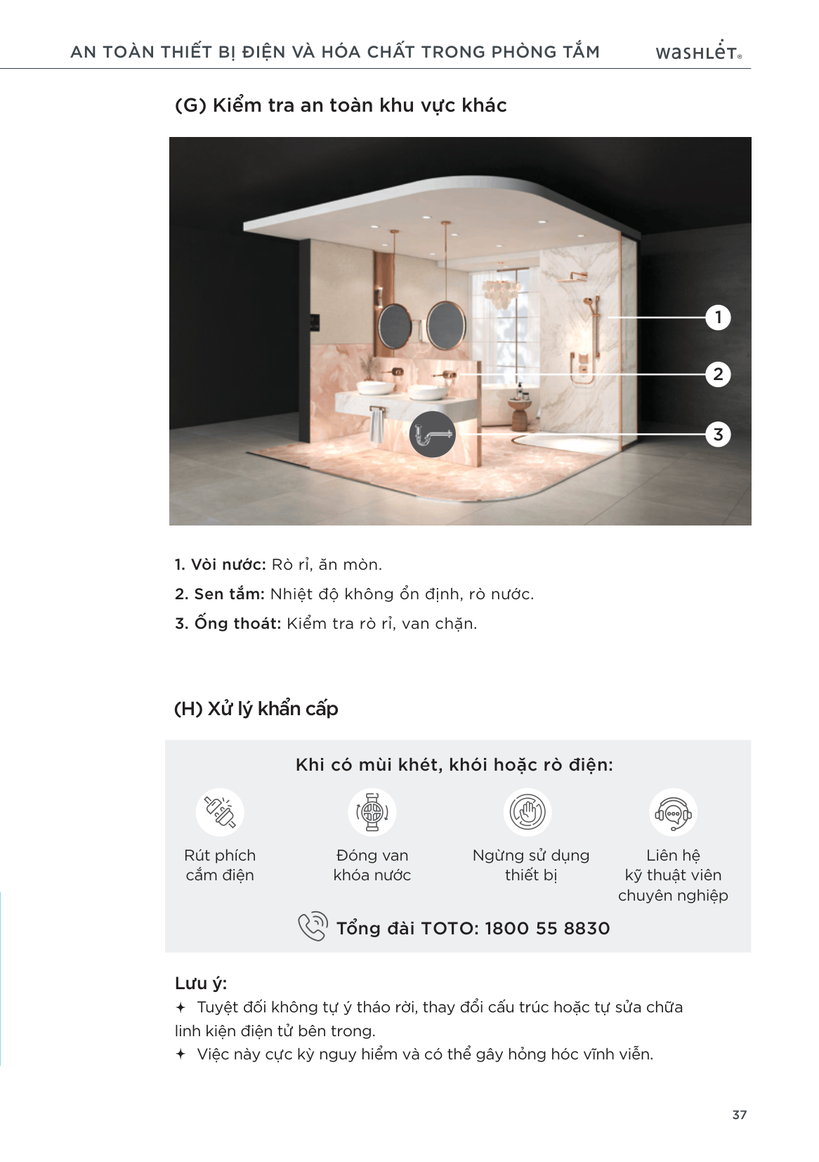 Xử lý khẩn cấp thiết bị điện TOTO