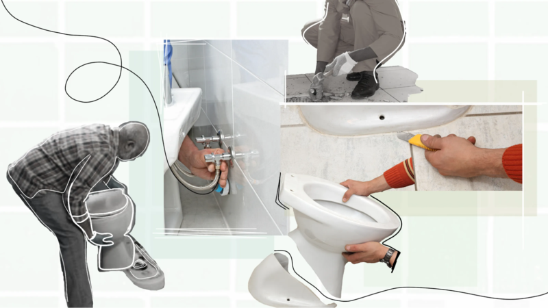 Để tiến hành chỉnh lệch tâm bồn cầu, cần khoá nguồn nước và tháo bồn cầu cũ