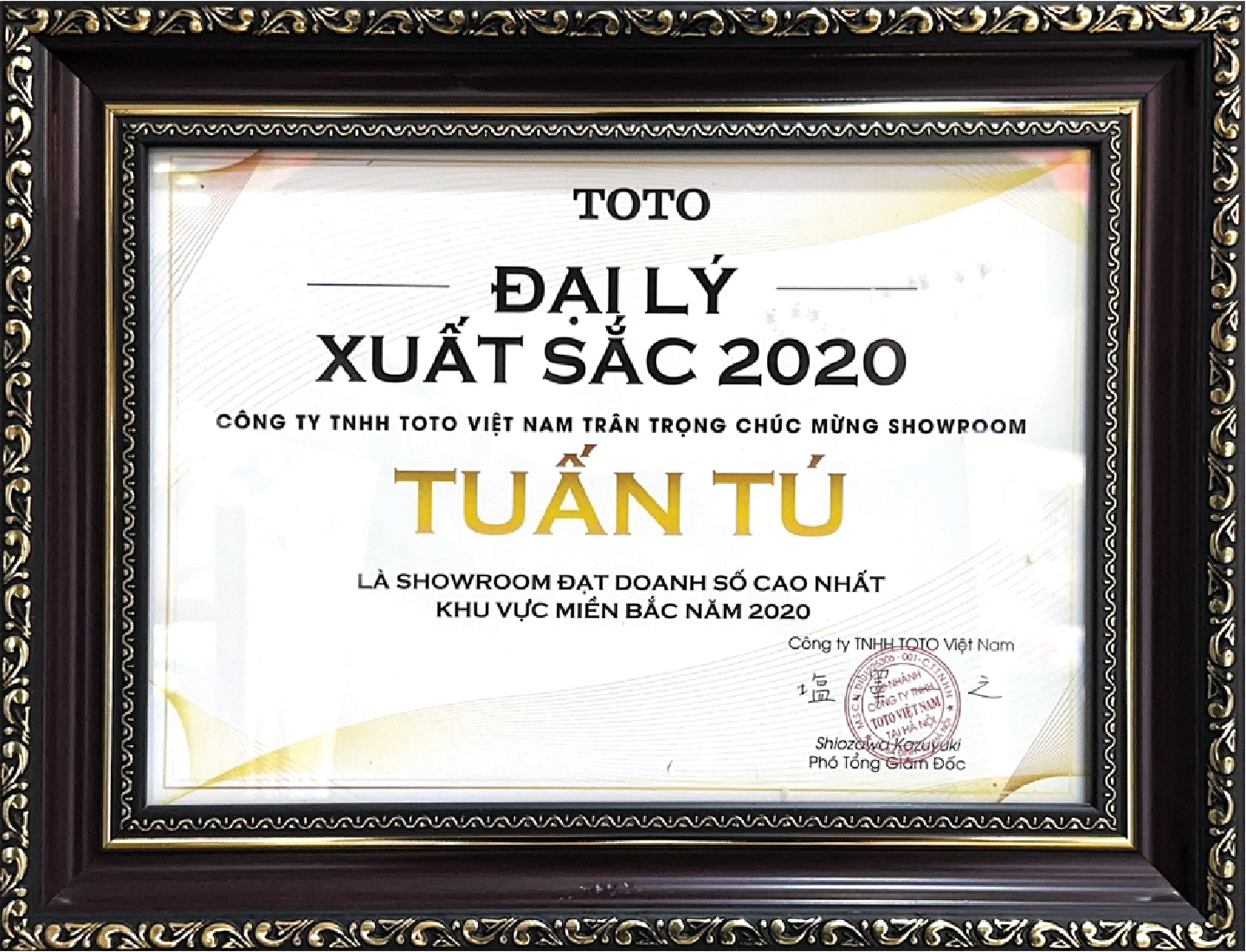 Showroom có doanh số cao nhất khu vực các tỉnh phía Bắc năm 2020
