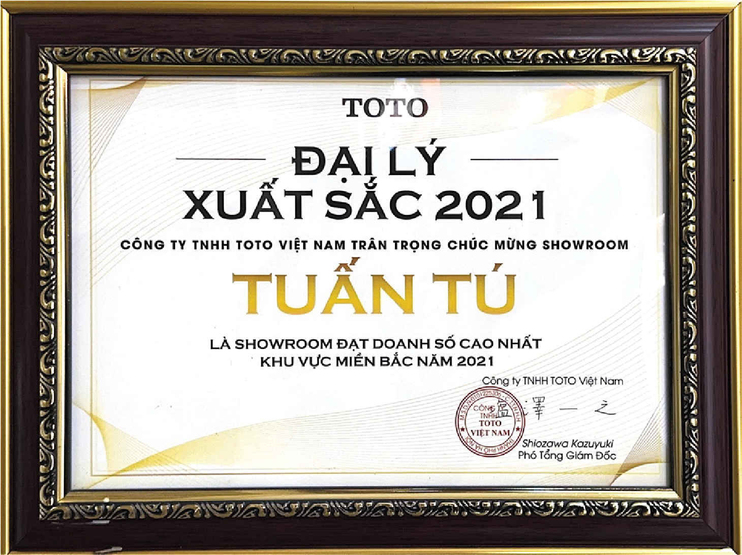 Showroom có doanh số cao nhất khu vực các tỉnh phía Bắc năm 2021