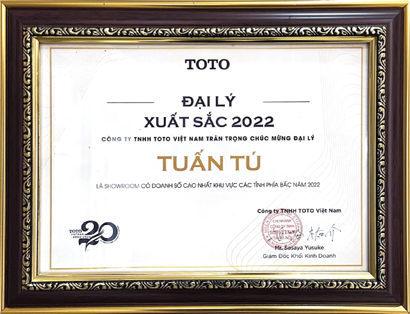 Showroom có doanh số cao nhất khu vực các tỉnh phía Bắc năm 2022