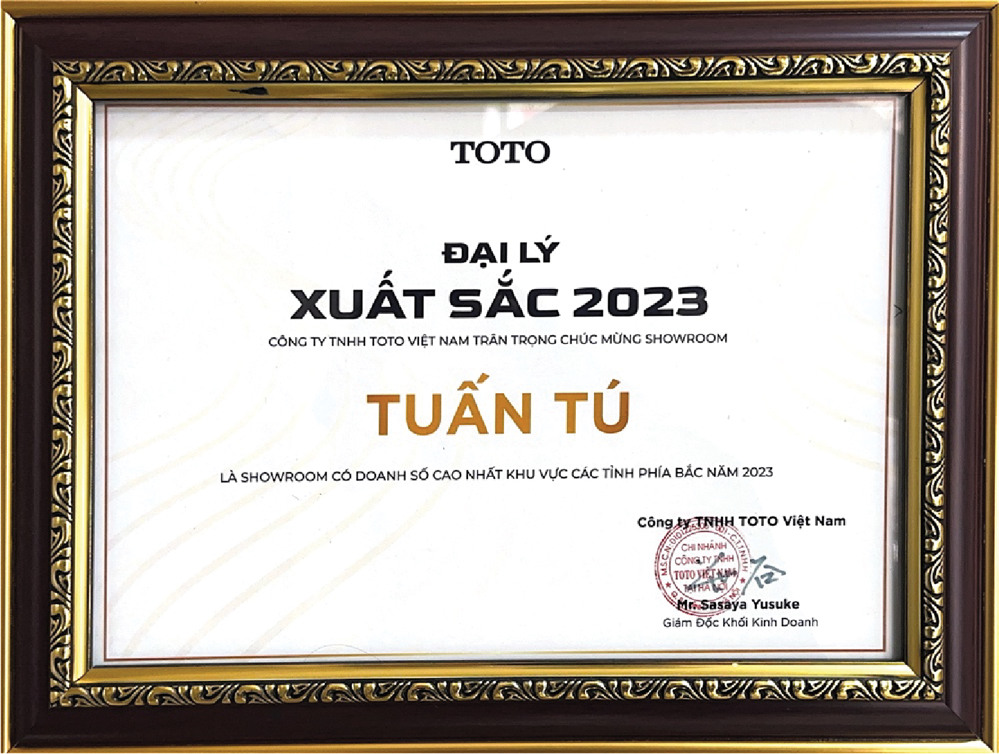 Showroom có doanh số cao nhất khu vực các tỉnh phía Bắc năm 2023