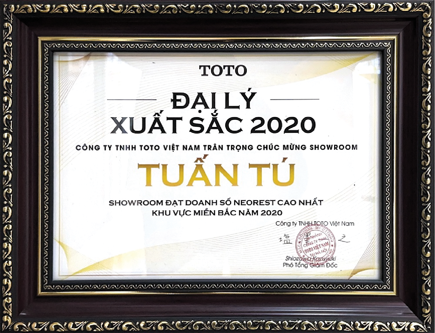 Đại lý có doanh số NEOREST cao nhất khu vực các tỉnh phía Bắc năm 2020