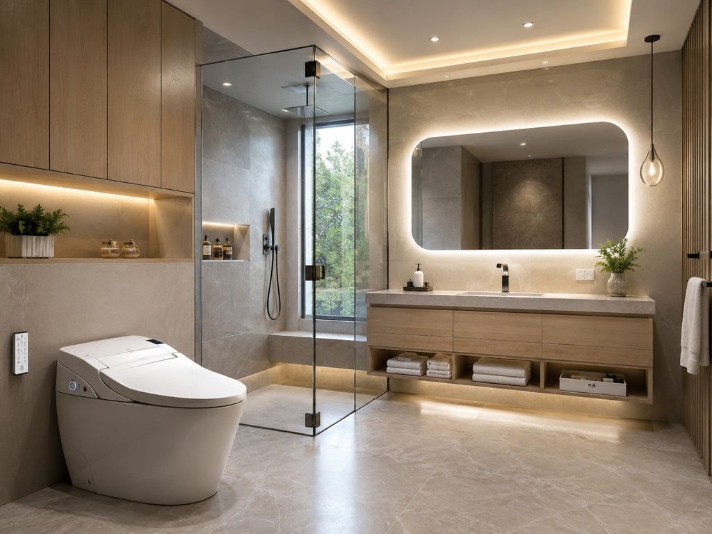 Mẫu nhà vệ sinh thông minh tích hợp công nghệ hiện đại