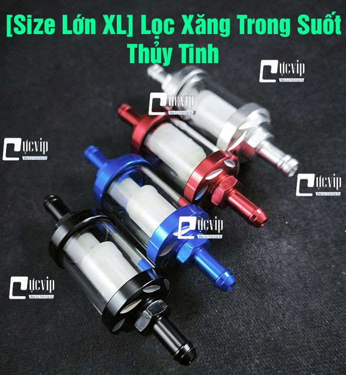 [Size Lớn] Lọc Xăng Thủy Tinh Trong Suốt Gắn Future Wave Dream Sirius Jupiter Cub MS6760