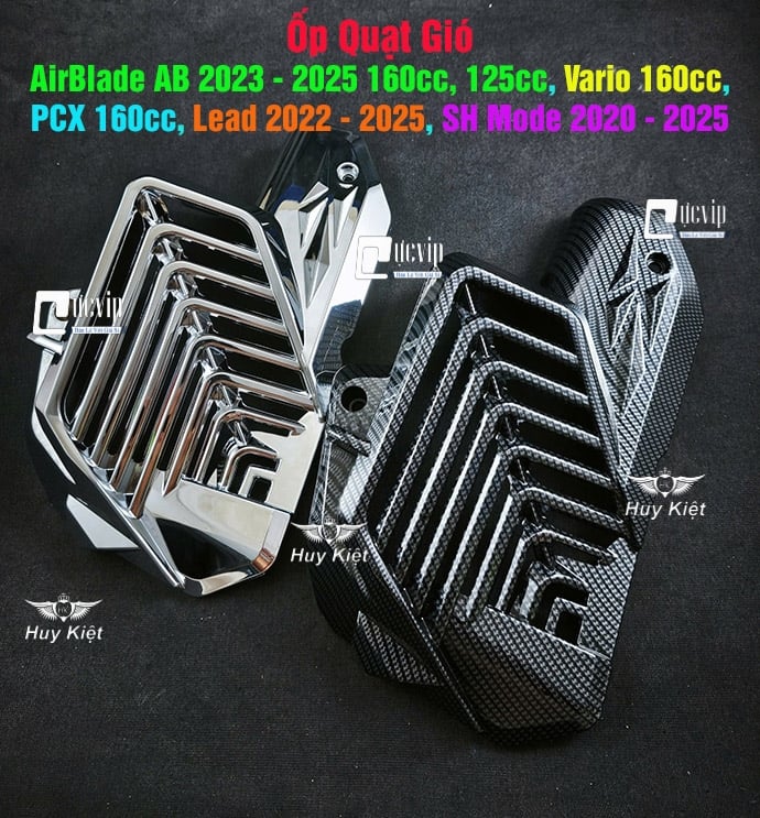 Ốp Quạt Gió AirBlade AB 2023 - 2025 160cc, 125cc, Vario 160cc, PCX 160cc, Lead 2022 - 2025, SH Mode 2020 - 2025 Xi Mạ Crom, Carbon MS6814
