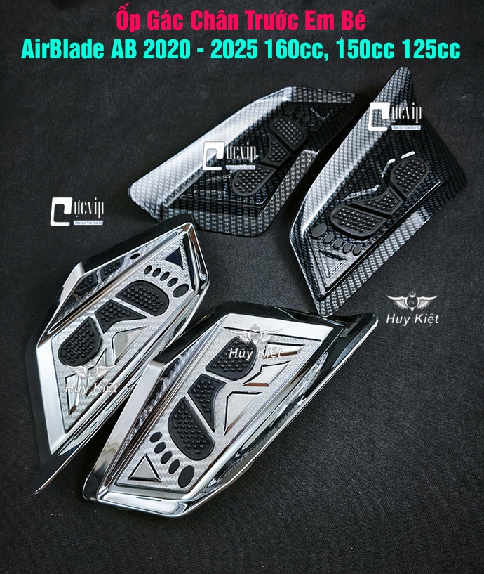 Ốp Gác Chân Trước Em Bé AirBlade AB 2020 - 2025 160cc, 150cc 125cc Xi Mạ Crom, Carbon MS6805