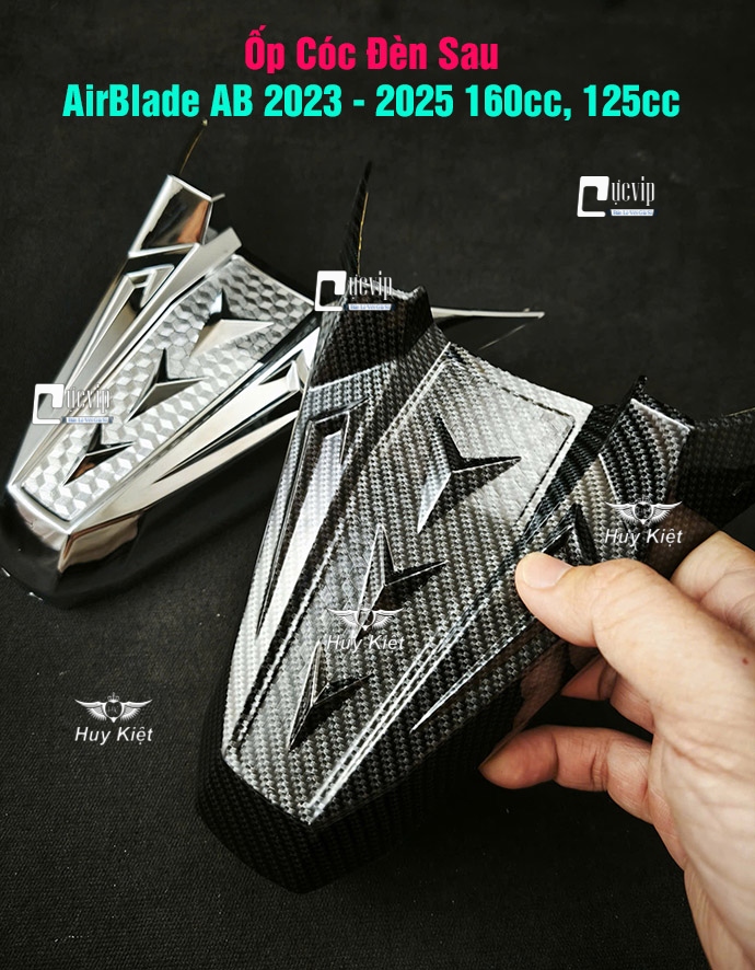 Ốp Cóc Đèn Sau [Đèn Soi Biển Số] AirBlade AB 2023 - 2025 160cc, 125cc Xi Mạ Crom, Carbon MS6803