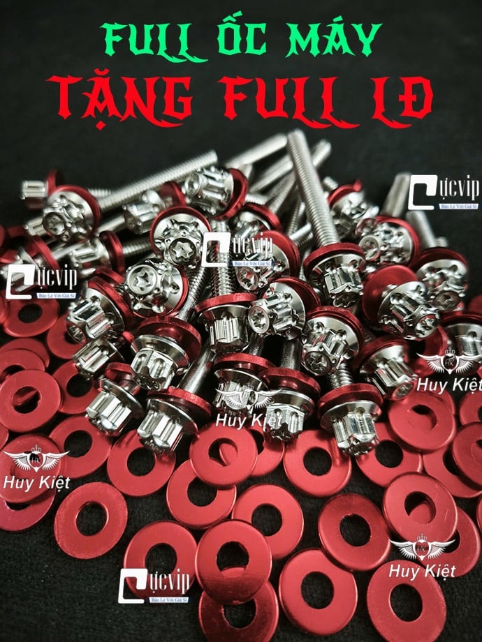 [Tặng FULL Lông Đền] [INOX 304] Full Bộ Ốc Lốc Máy Salaya D3 SH PCX Ex Win Raider Wa Dr Si Fu AB Vario Sonic Scoopy Vision Lead R15 MSX Jupiter Nouvo