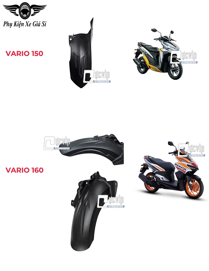 [Mẫu Mới] Dè Con Chắn Bùn Sau Cho Vario 2018 - 2025 125cc 150cc 160cc, PCX 2014 - 2017 Hãng Tonato MS6843