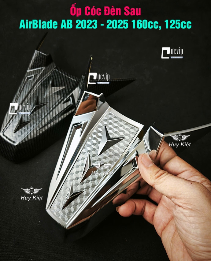 Ốp Cóc Đèn Sau [Đèn Soi Biển Số] AirBlade AB 2023 - 2025 160cc, 125cc Xi Mạ Crom, Carbon MS6803