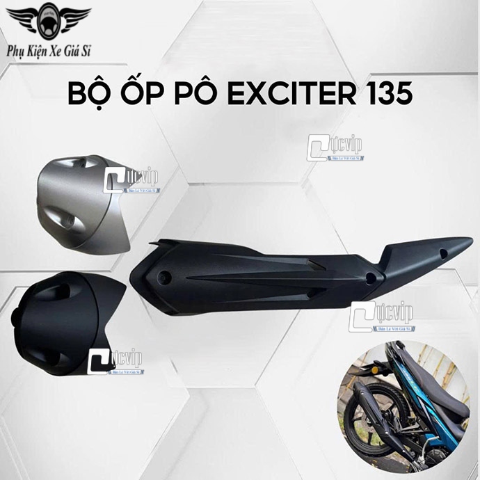 [Kiểu Thái] Ốp Che Pô + Đích Pô LC V6 Gắn Exciter 135 (5 Số) ( Đời 2015 - 2020) [Gắn Theo Xe, Không Cần Chế] MS6828