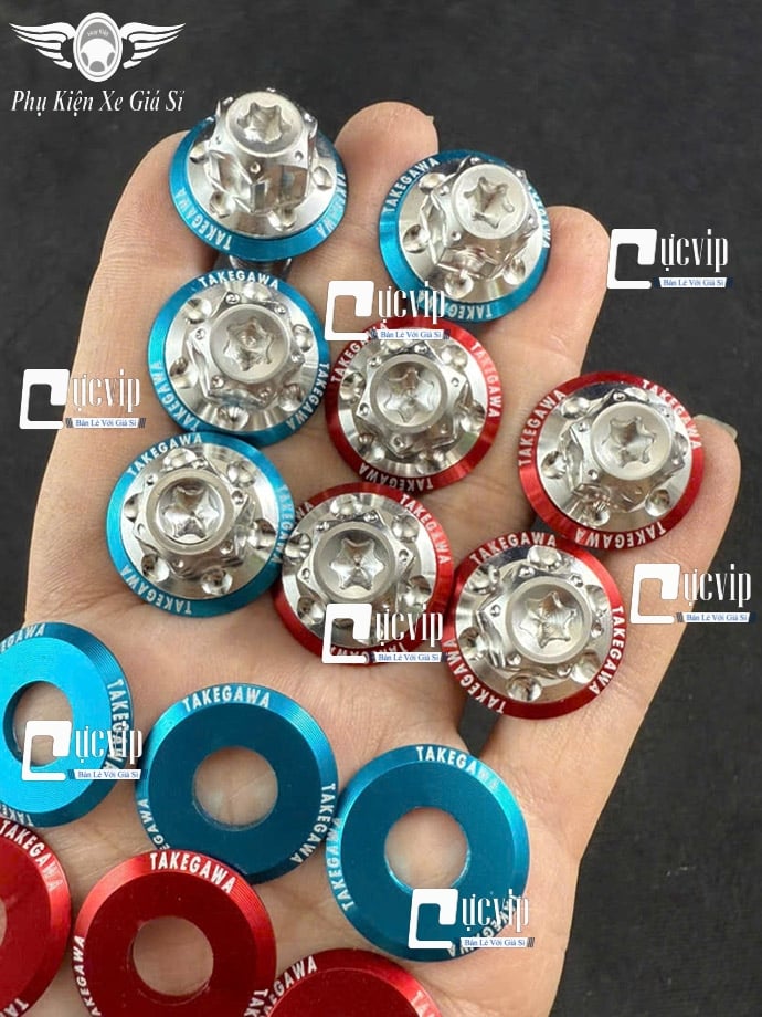 Ốc Chân Kính (Gương) Bông D3 Inox 304 [Tặng Lông Đền TAKEGAWA] Gắn Wave, Dr, Cub, Fu, AB, Vario, PCX, Vision, SH, SH Mode, Lead, Sonic, Win, Ex, Si, NVX, Yaz (Giá 1 Ốc) MS6786