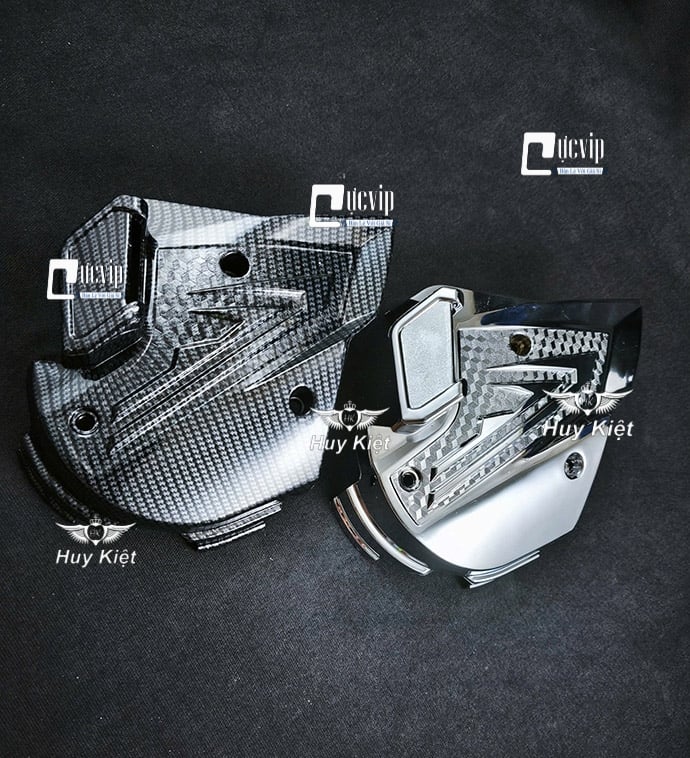 Ốp Lốc Máy Trước Vario 160cc, AB 160cc, AB 125cc (Đời 2023 - 2025), Stylo 160cc, Xi Niken, Sơn Cabon MS6923