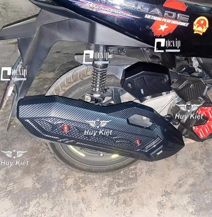 Ốp Che Pô AirBlade AB 2023 - 2025 160cc, 125cc Xi Mạ Crom, Carbon, Đen Nhám MS6800