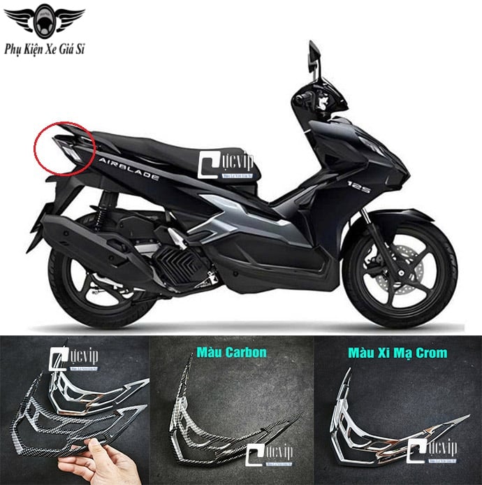 Ốp Chụp Lái Đèn Hậu AirBlade AB 2020 - 2025 160cc, 150cc, 125cc Xi Mạ Crom, Carbon MS6802