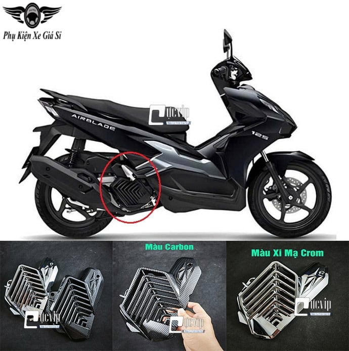 Ốp Quạt Gió AirBlade AB 2023 - 2025 160cc, 125cc, Vario 160cc, PCX 160cc, Lead 2022 - 2025, SH Mode 2020 - 2025 Xi Mạ Crom, Carbon MS6814