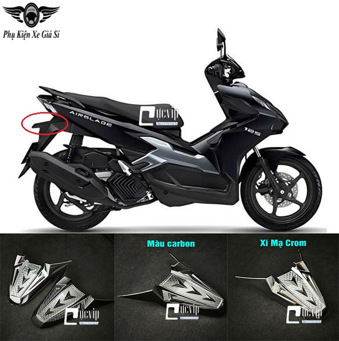 Ốp Cóc Đèn Sau [Đèn Soi Biển Số] AirBlade AB 2023 - 2025 160cc, 125cc Xi Mạ Crom, Carbon MS6803