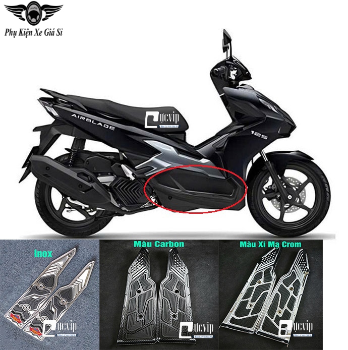 Thảm Gác Chân Trước AirBlade AB 2023 - 2025 160cc, 125cc Inox, Xi Mạ Crom, Carbon MS6818