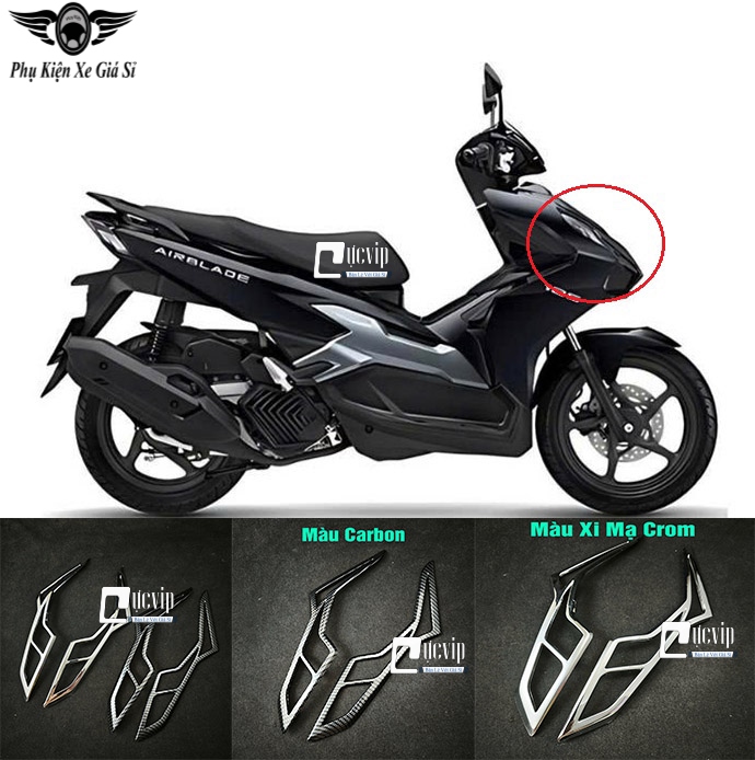 Ốp Xi Nhan Trước AirBlade AB 2020 - 2025 160cc, 150cc, 125cc Xi Mạ Crom, Carbon MS6817