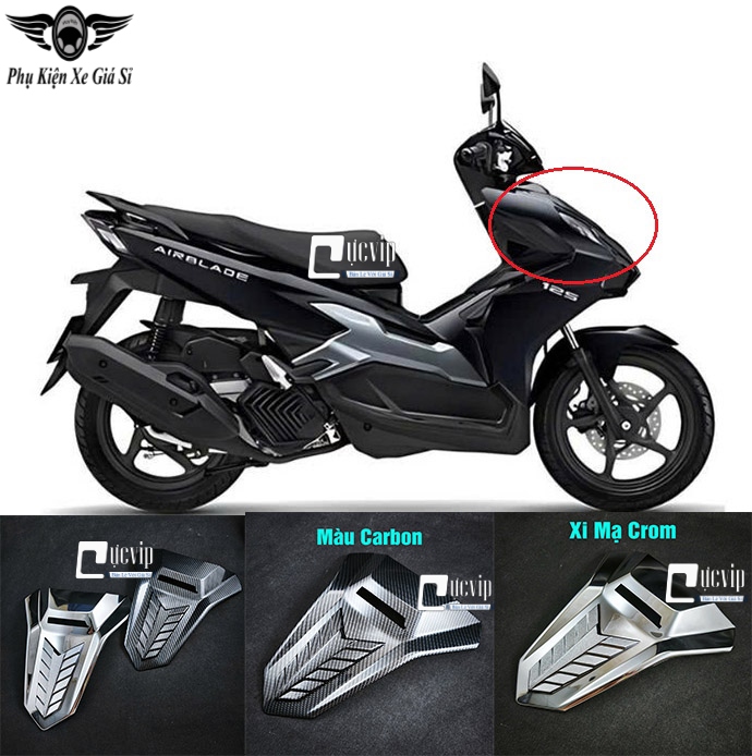 Ốp Chỉ Mũi Mặt Nạ AirBlade AB 2020 - 2025 160cc, 150cc 125cc Xi Mạ Crom, Carbon MS6801
