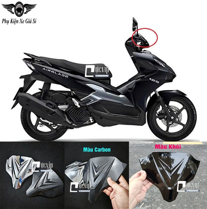 Ốp Mão [Dán] AirBlade AB 2020 - 2025 160cc, 150cc, 125cc Khói, Xi Mạ Crom, Carbon MS6810