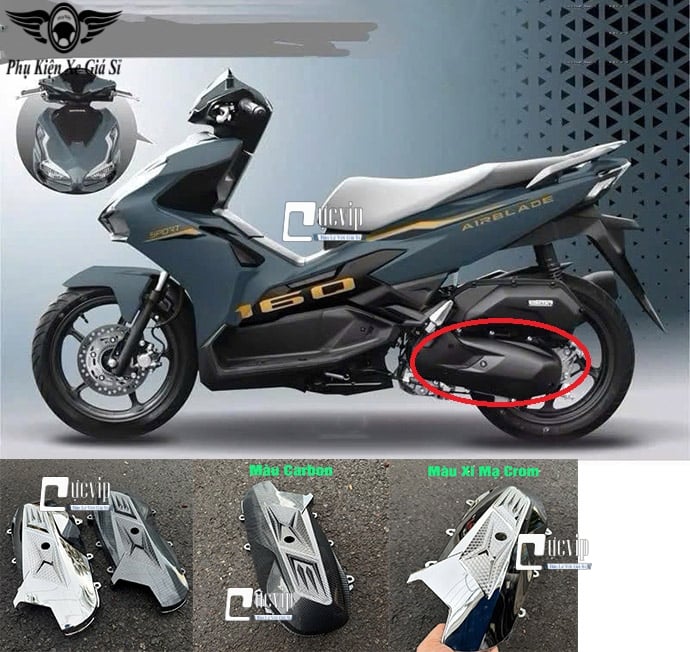 Ốp Lóc Máy Lớn AirBlade AB 2023 - 2025 160cc, 125cc, Vario 160cc Xi Mạ Crom, Carbon MS6808