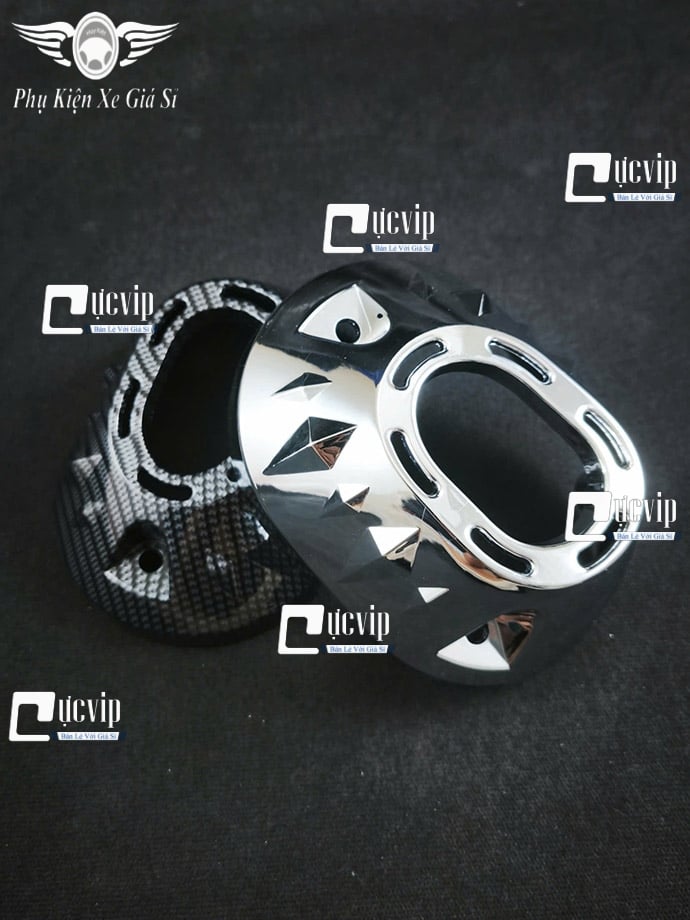 Ốp Chụp Đích Pô (Ốp Đuôi Pô) Vario 160cc, PCX 160cc Xi Niken, Sơn Carbon MS6920