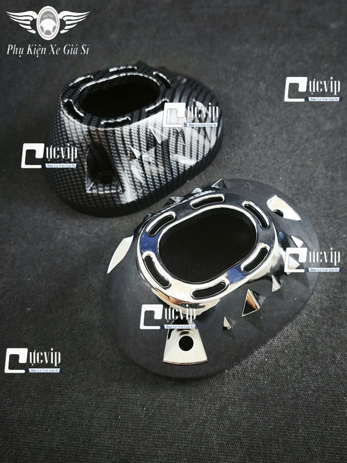 Ốp Chụp Đích Pô (Ốp Đuôi Pô) Vario 160cc, PCX 160cc Xi Niken, Sơn Carbon MS6920