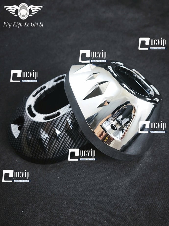 Ốp Chụp Đích Pô (Ốp Đuôi Pô) Vario 160cc, PCX 160cc Xi Niken, Sơn Carbon MS6920