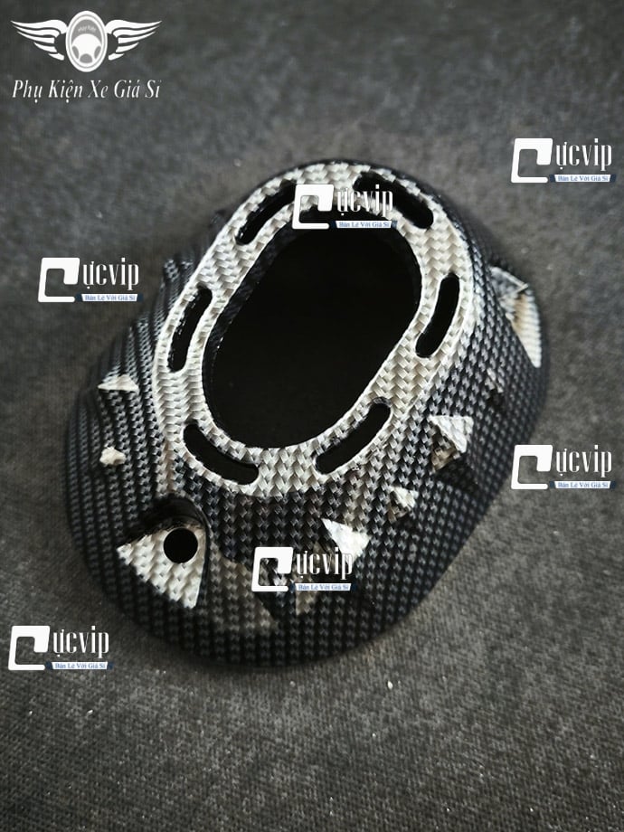 Ốp Chụp Đích Pô (Ốp Đuôi Pô) Vario 160cc, PCX 160cc Xi Niken, Sơn Carbon MS6920