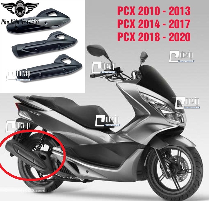 [Mẫu Theo Xe] Ốp Che Pô PCX 2010 - 2013, PCX 2014 - 2017, PCX 2018 - 2020, PCX 160cc MS6867