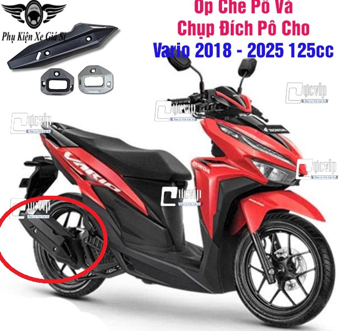 [Mẫu Theo Xe] Ốp Che Pô Và Chụp Đích Pô Cho Vario 2018 - 2025 125cc 150cc MS6865