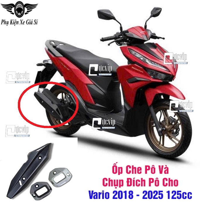 [Mẫu Theo Xe] Ốp Che Pô Và Chụp Đích Pô Cho Vario 2018 - 2025 125cc 150cc MS6865