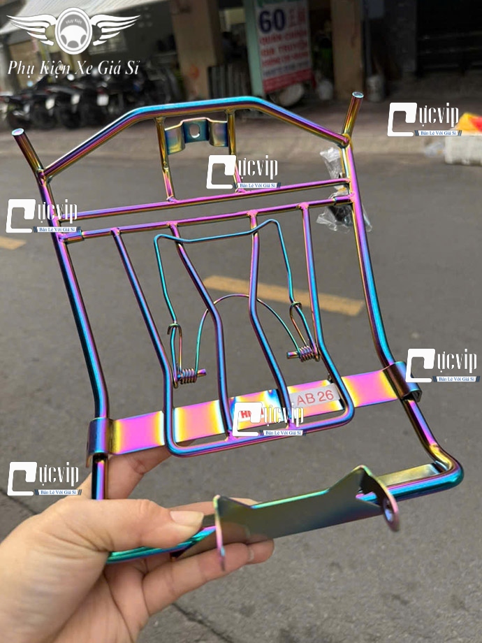 [Mẫu Mới] Baga Giữa AirBlade AB 2026 160cc, 125cc Inox 304 Xi Titan 7 Màu Dày 10Ly Cao Cấp MS6886