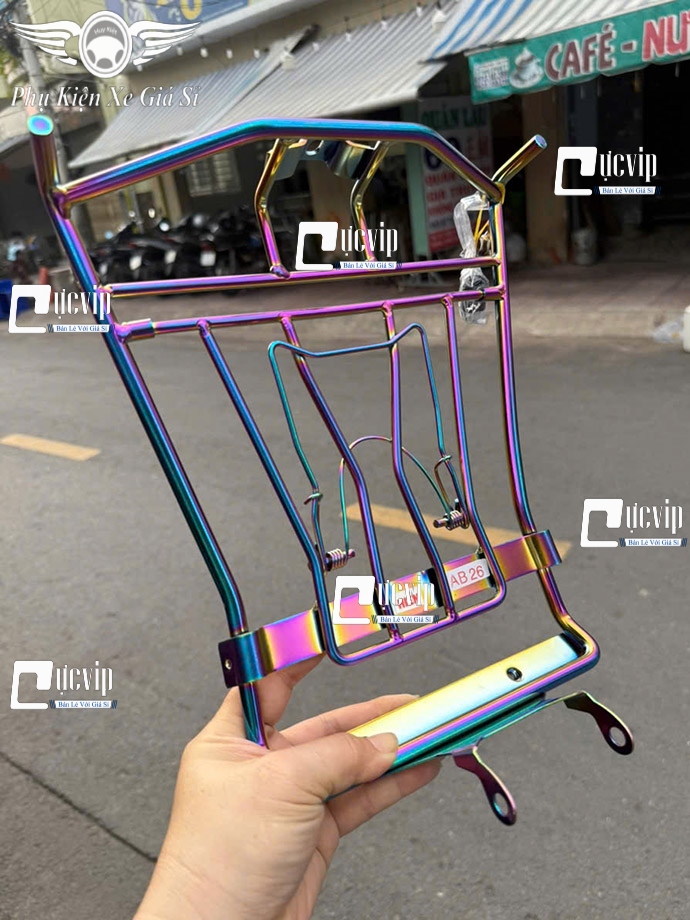 [Mẫu Mới] Baga Giữa AirBlade AB 2026 160cc, 125cc Inox 304 Xi Titan 7 Màu Dày 10Ly Cao Cấp MS6886