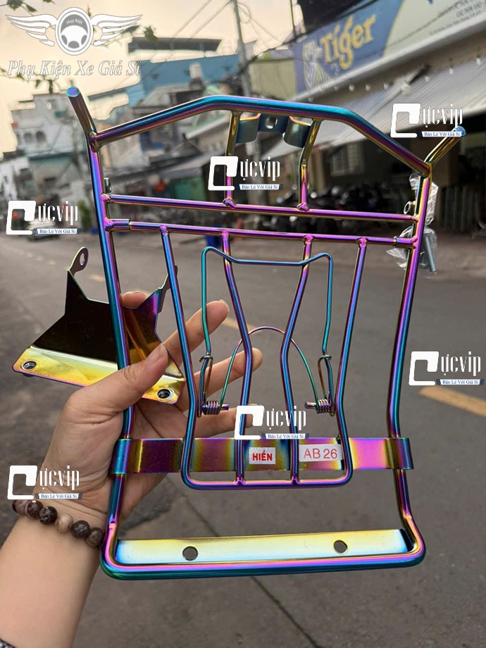 [Mẫu Mới] Baga Giữa AirBlade AB 2026 160cc, 125cc Inox 304 Xi Titan 7 Màu Dày 10Ly Cao Cấp MS6886