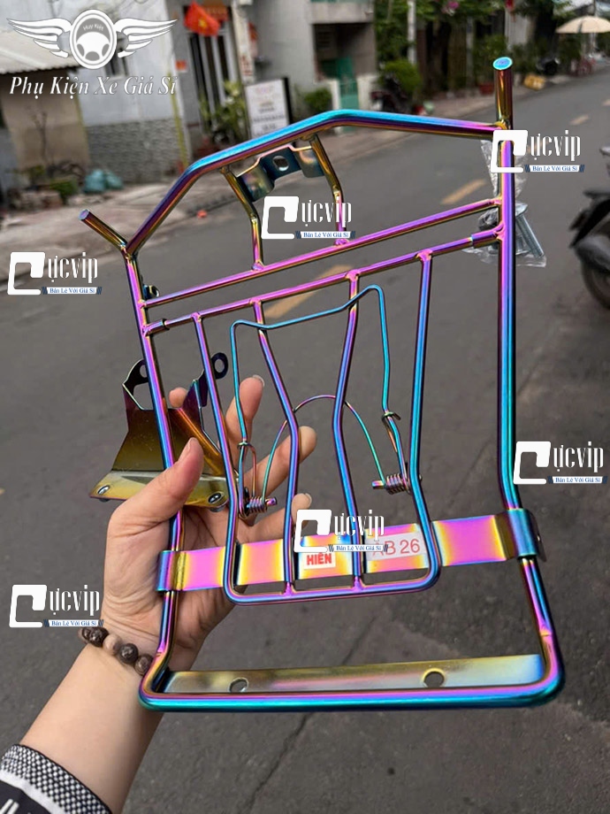 [Mẫu Mới] Baga Giữa AirBlade AB 2026 160cc, 125cc Inox 304 Xi Titan 7 Màu Dày 10Ly Cao Cấp MS6886