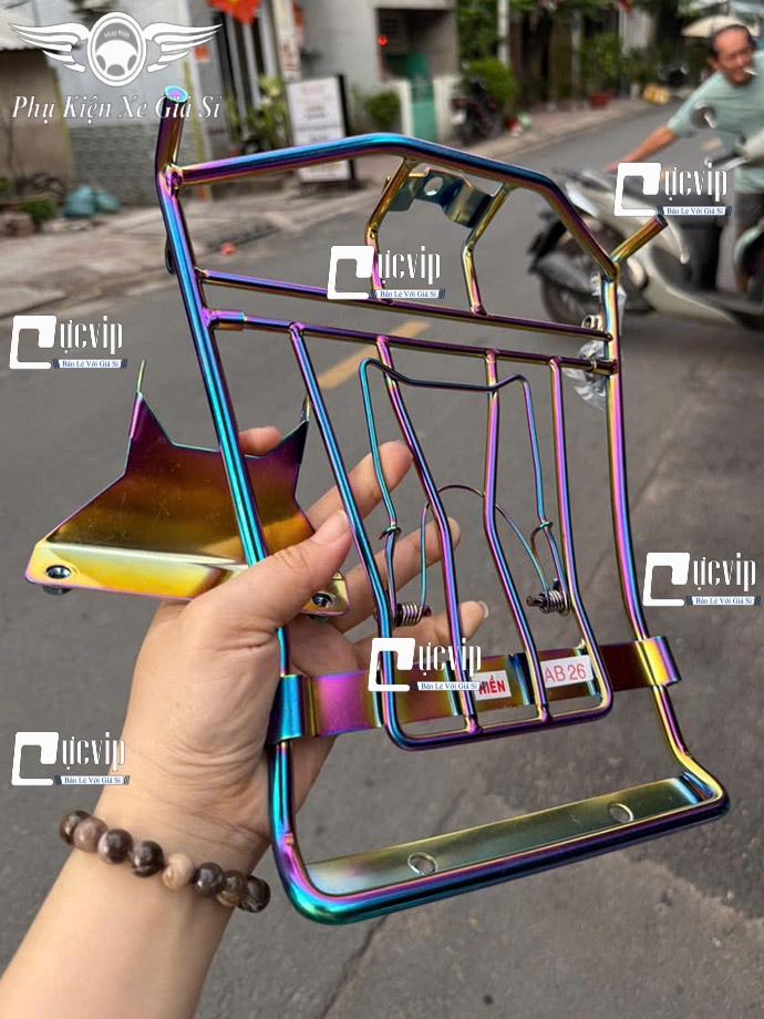 [Mẫu Mới] Baga Giữa AirBlade AB 2026 160cc, 125cc Inox 304 Xi Titan 7 Màu Dày 10Ly Cao Cấp MS6886