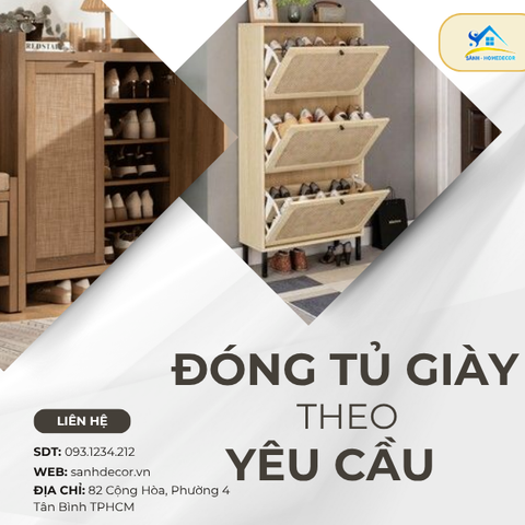Đóng tủ giày theo yêu cầu TPHCM | Thi công - Sản xuất tại xưởng