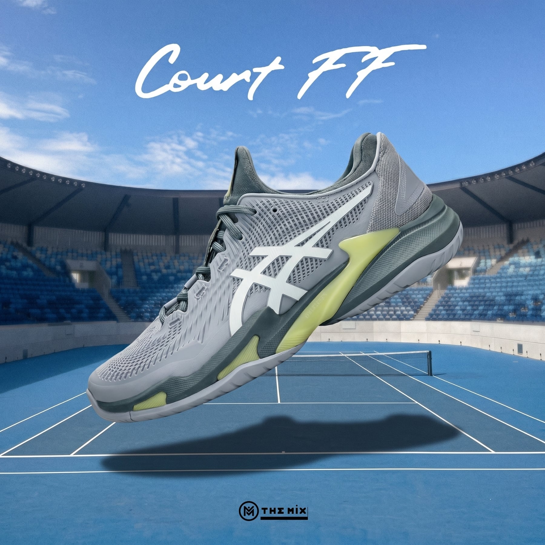 Asics Court FF3 Grey Blue White - 1041A370-404 - Giày Pickleball