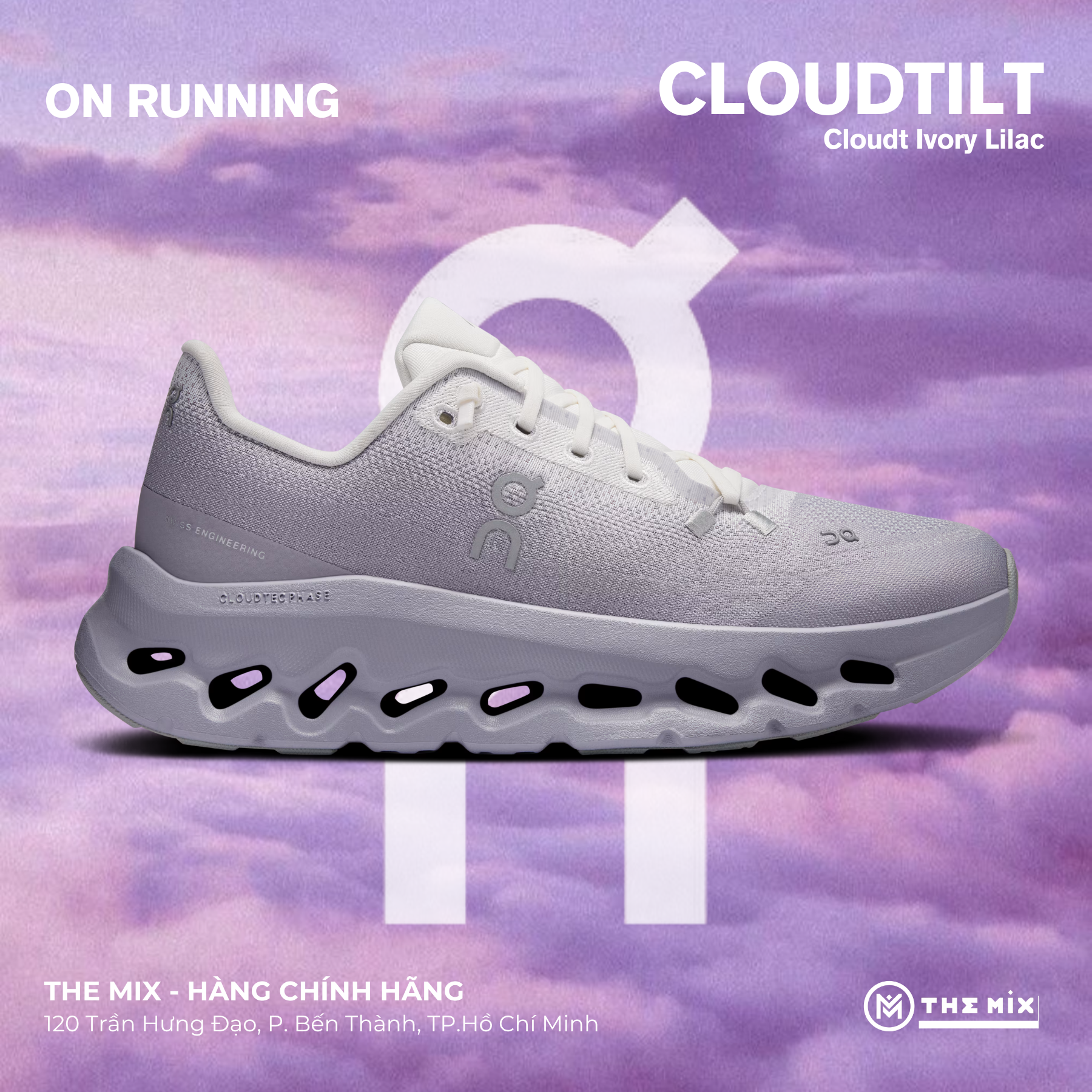 On Running Cloudtilt Ivory Lilac - 3WF30831251 - Hàng Chính Hãng